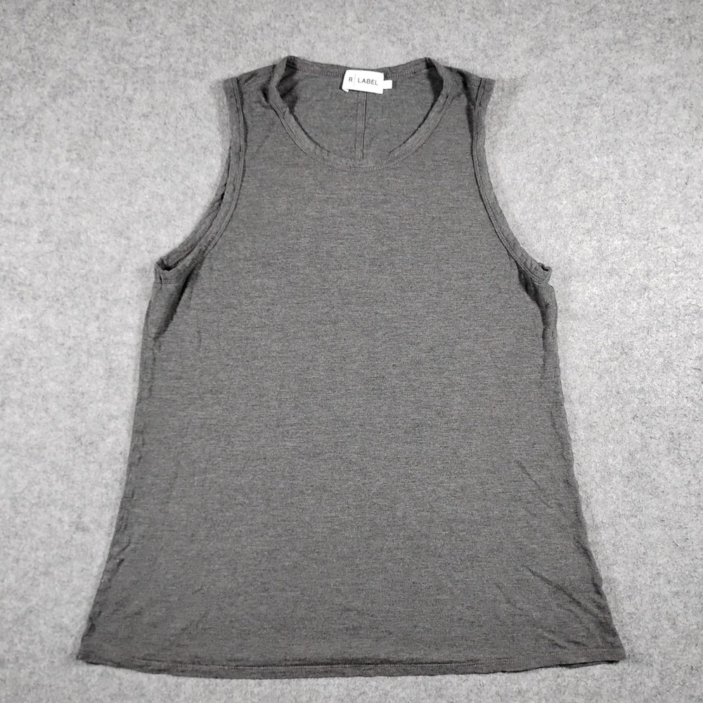 R Label The Reset Sleeveless Muscle Tank Top Women's Large Gray Casual Basic